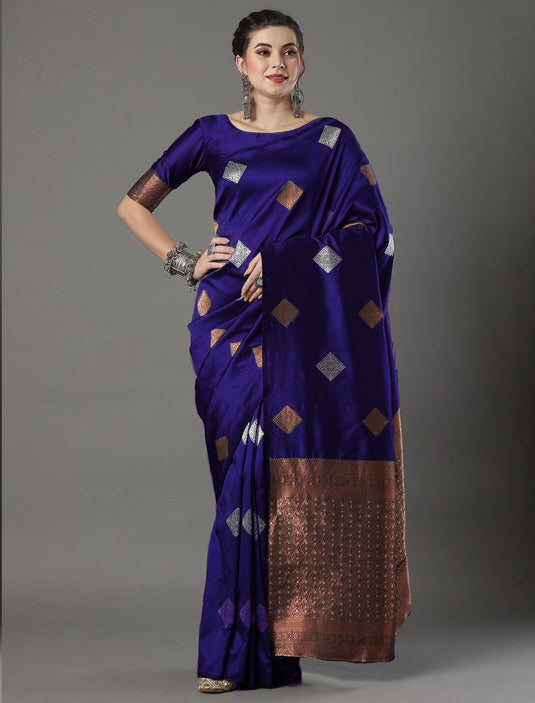 Villagius Ravishing Ruby Banarasi Jacquard Silk